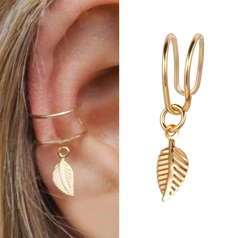 VAGZEB Bohemian NO Piercing Crystal Rhinestone Ear Cuff Wrap Stud Clip Earrings For Women Girl Trendy Earrings Jewelry Bijoux
