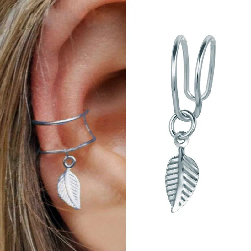 VAGZEB Bohemian NO Piercing Crystal Rhinestone Ear Cuff Wrap Stud Clip Earrings For Women Girl Trendy Earrings Jewelry Bijoux